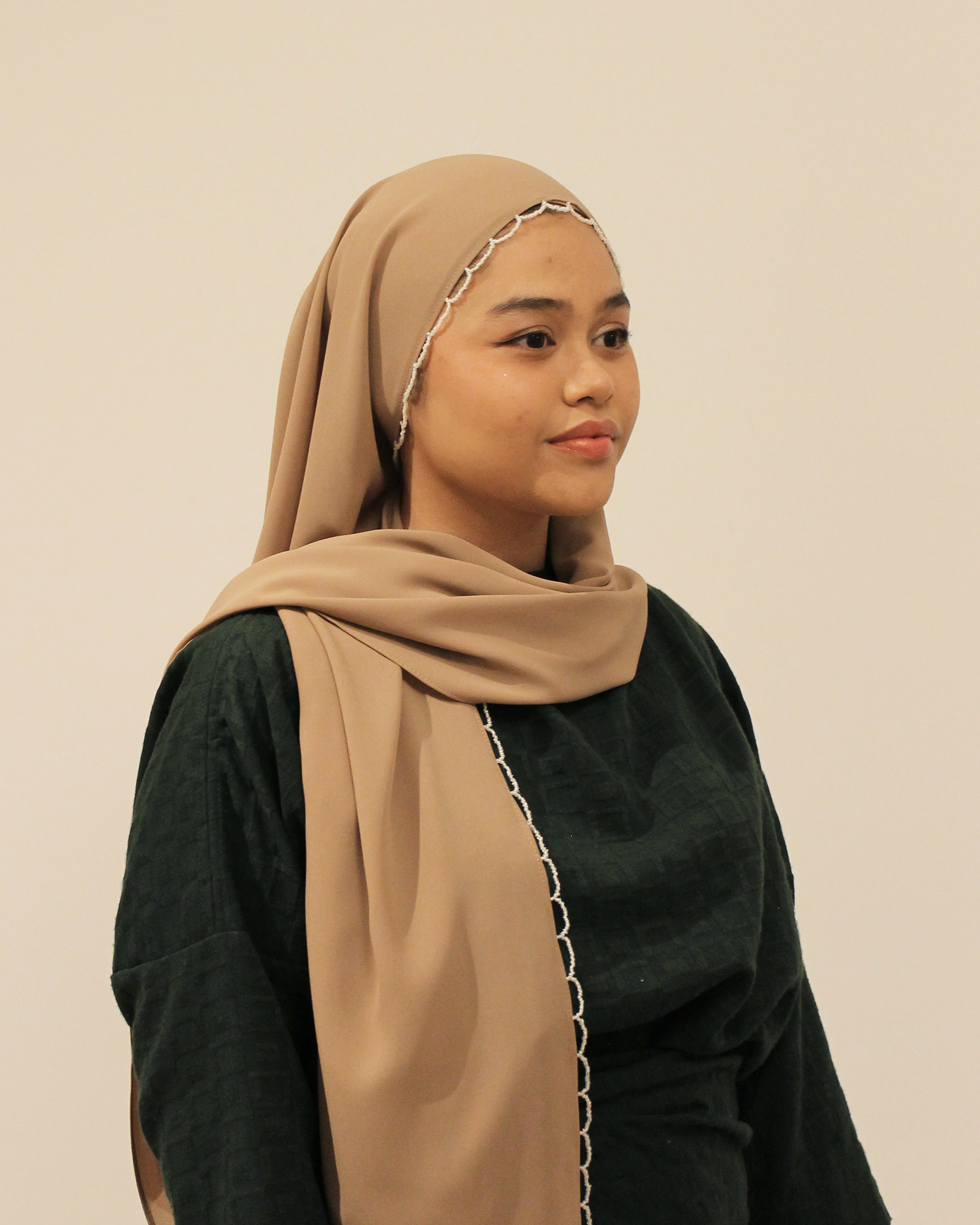 Sylvie Beads Shawl in Cocoa Brown - Image 2