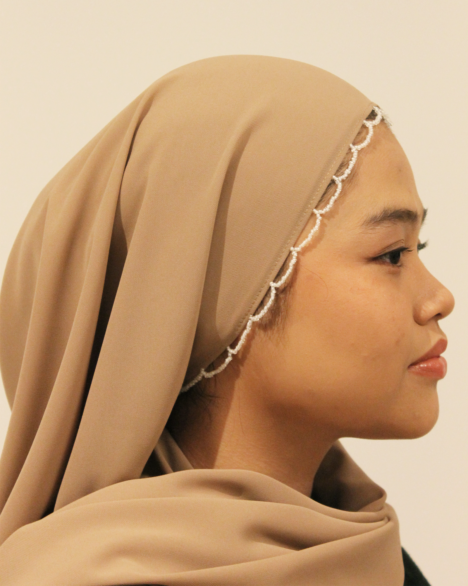 Sylvie Beads Shawl in Cocoa Brown - Image 3