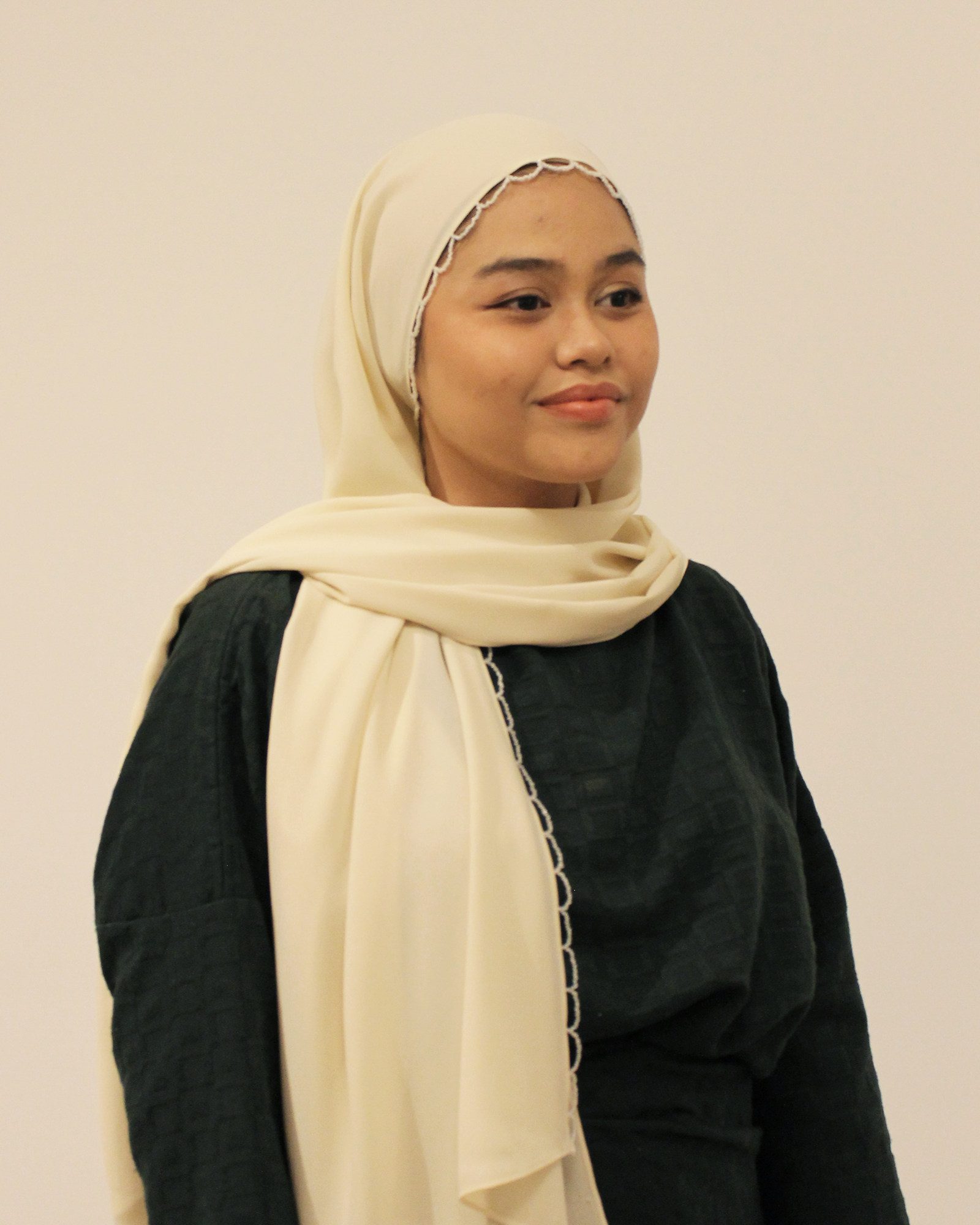 Sylvie Beads Shawl in Custard Cream - Image 2