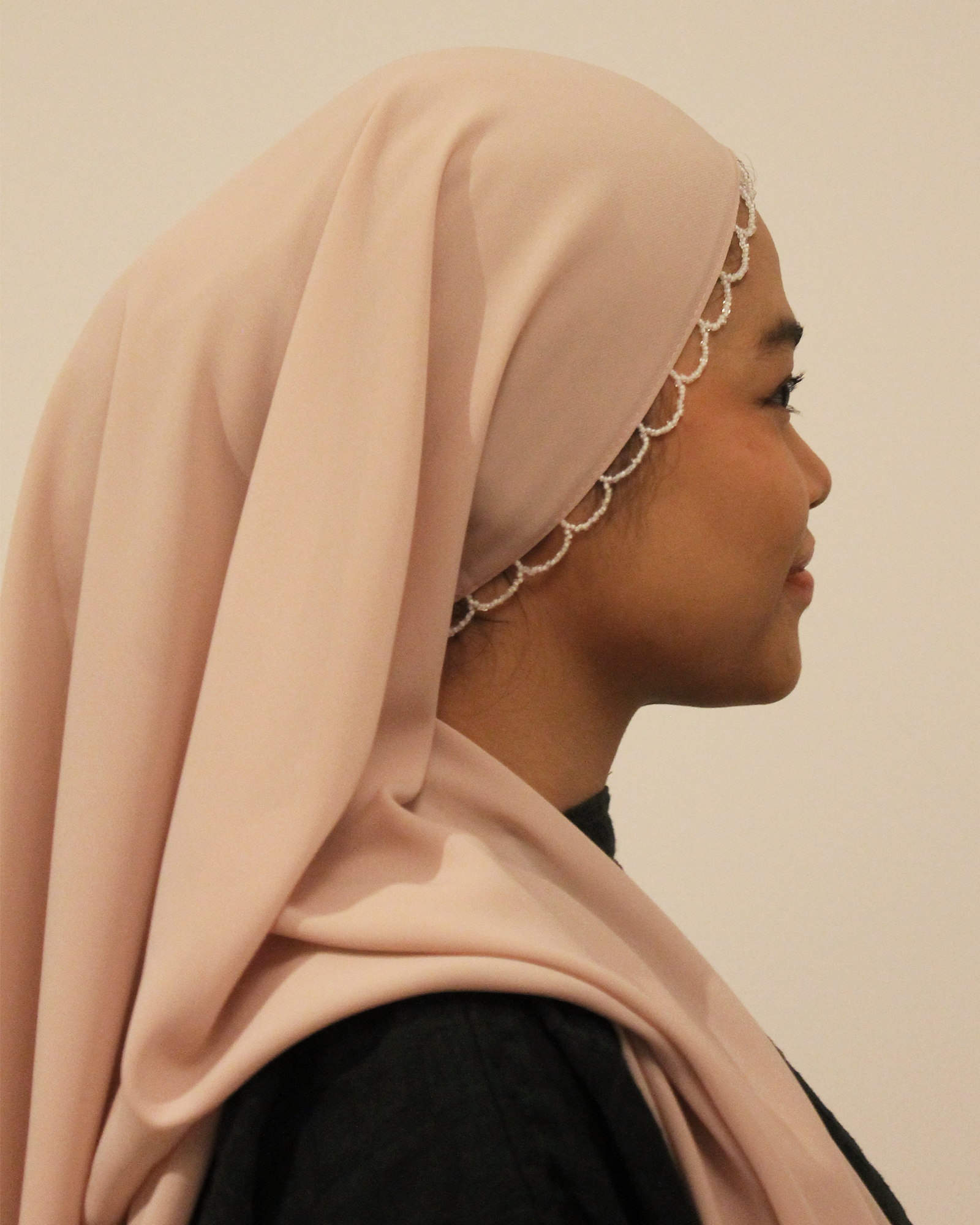 Sylvie Beads Shawl in Pastel Mauve - Image 3